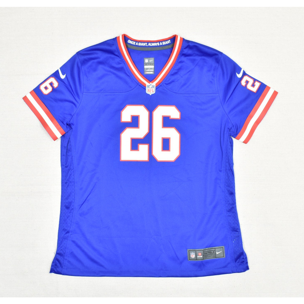 Nike On Field Women's Jersey Polyester Blue Size XL NFL NY Giants Barkley #26